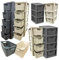 Stylish Home Rattan Plastic Storage Tower Basket Commodes Cream & Grey 3, 4 or 5 Drawer Storage Solution Great For Schools & Offices (4 Drawer GREY, 1 Unit)