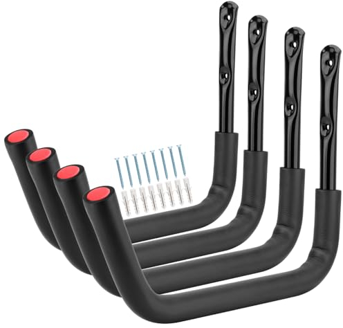 Crochets de rangement pour kayak de garage, 38,5 cm, support mural robuste pour kayak, canoë, planche de surf, planche de ski, échelle, chaises pliantes, vélo et outils de jardin