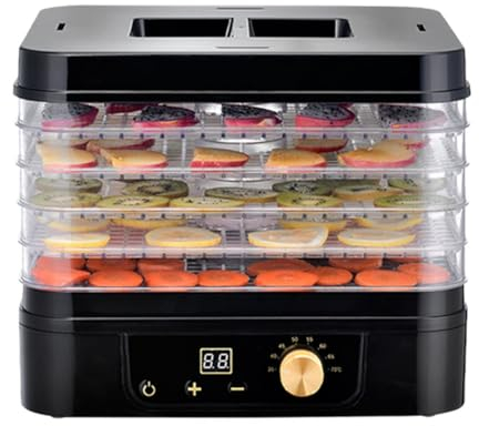 5 Niveaux Déshydrateur Alimentaire Desidrateur Aliment Machine À Sécher Les Fruits Et Légumes Contrôle Numérique De Température Et De Minuterie LCD Pour Viande Séchée Collation Animaux De Compagnie