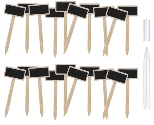 RTRTGS 20 piezas 14.8 CM etiquetas,Mini marcadores de jardín para Semillas,árboles,Hierbas, Flores,jardín,Marca Tipo T, Letrero de Madera, Etiqueta de Precio,tableros de Mensajes rectangulares