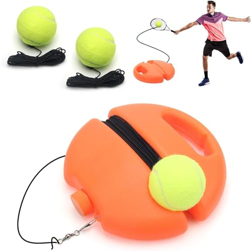 YUNYODA Solo Tennis Trainer Rebound Ball, Tennis-Trainingsgerät mit 3 Saitenbällen, Tennis Rebounder Kit, geeignet für Indoor- und Outdoor-Anfänger-Sportübungen