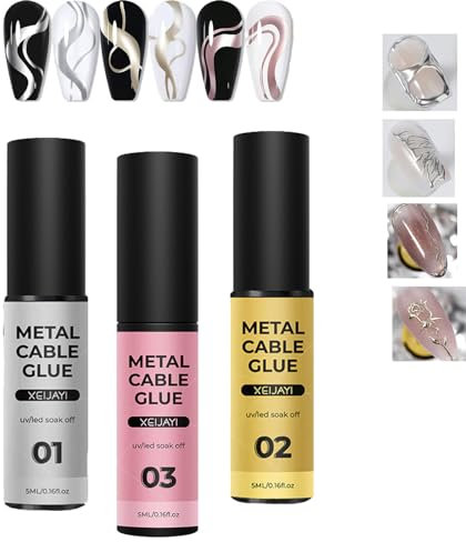 3PCS Metallic Mirror Painting Gel Nail Polish,3D Metal Mirror Effect Pull Line Gel Nail Polish,Mirror Chrome Gel Polish Nail Art Silver Striper Gel for Salon Home DIY Manicure