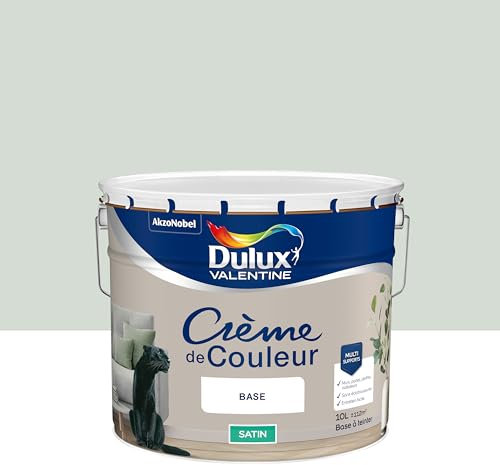 Dulux Valentine Crème de Couleur - Peinture multi-supports intérieure - Satin Gris Perle 10 L