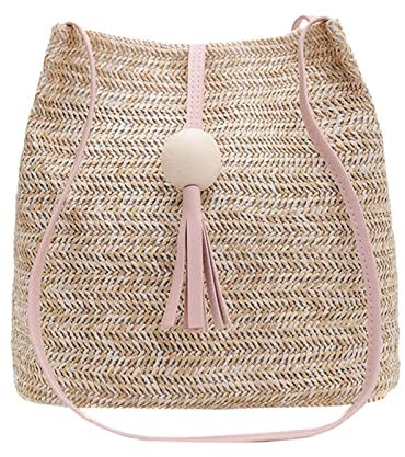 Bauch Taschen Für Jungs Sommer Quaste Holzkugel Wild Umhängetasche Strand Freizeittasche Aigner Taschen Damen (Red, One Size)