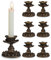 Inweder Kerzenständer Vintage Kerzenhalter Stabkerze: 6er Harz-Kerzenständer Antike Bronze Kerzenhalter für Stabkerzen Floral Form Dekorative Stabkerzenhalter für Weihnachten Hochzeit Kamin Heimdeko