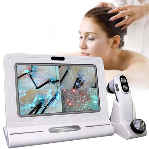 Haaranalysegerät zur Hautdiagnose,11-Zoll-Digital-Hautdetektor,50-und 200-facher Haar-und Hautanalysator,Vergrößerungstester for Follikel-Gesichtshautöl,for zu Hause,im Schönheitssalon oder im Spa