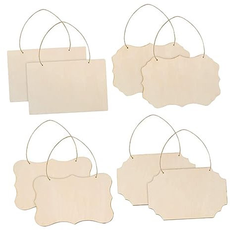 EXCEART Plaque De Porte En Bois Découpée 8 Pièces Tranches De Bois Brut Pour Décoration Artisanat