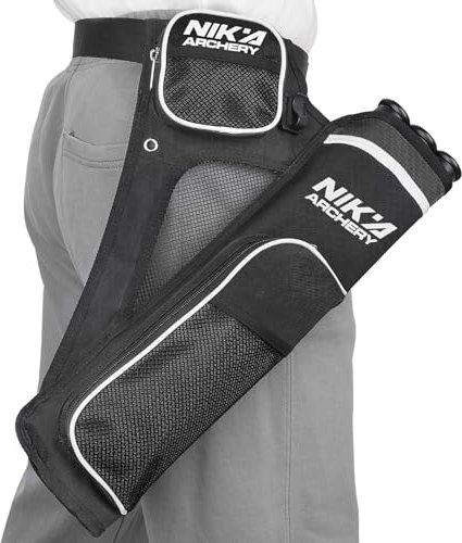 ELONG OUTDOOR Bogenschießen Köcher für Pfeile,Pfeile Köcher Köcherhalter Tasche mit 3 Geschützte Pfeilrohre – Verstellbare Gürtel Taille für Jugendliche Erwachsene das Bogenschießen