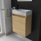 Alpenberger Gäste WC Waschbecken mit Unterschrank | Kleines Badmöbel 45 cm Breit | Waschtisch mit Waschbeckenunterschrank (Eiche Hell, Waschbecken - Rechte Seite)