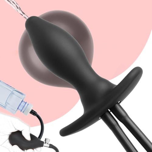 Youxclian Riesige Aufblasbar Analplug mit Pumpe und Analdusche Einlauf, Große Buttplug Silikon Anus Expansion SM Dilatator Analkugeln Anal Dildo Enema Vaginal Spülung Frauen Sexspielzeug für Männer