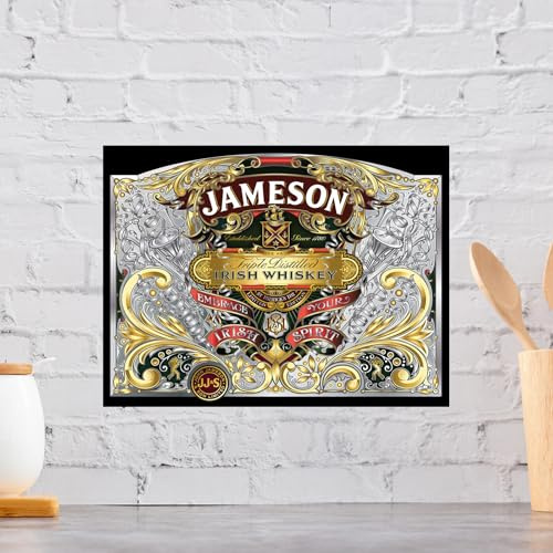 Jameson Whiskey Retro Metal Aluminium Sign, Novelty Gift Home Décor Bar Pub