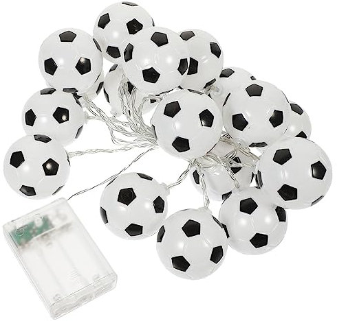 UKCOCO Fußball Led Lichterkette Mit Lampen Für Stimmungsvolle Fußballpartys Und Dekorationen Für Innen Außenbereiche Batterie Betrieben Ohne Batterien