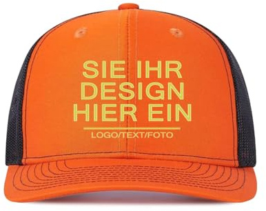 Kustima Basecap personalisiert selbst gestalten Kappe für Männer & Frauen | personalisierte Schirmmütze mit Foto/Logo/Text | Verstellbare | Mesh Caps Baseball Cap Herren Damen