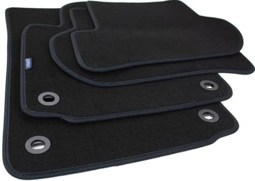 Fußmatten Velours kompatibel mit Golf 5 + Variant Jetta III Automatten NEU | Passgenaue Autoteppiche Premium Qualität Autofußmatten robust & perfekt passend, Stoffmatten 4-teilig Befest. Drehknebel oval
