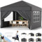 Devoko Tonnelle Pliante 3x3 Imperméable,Tonnelle de Jardin Exterieur,Réglable en Hauteur en 3 Parties,Tonelle pour Camping,Festival, Plage,Barnum Pliant Protection UV 50+,Gris