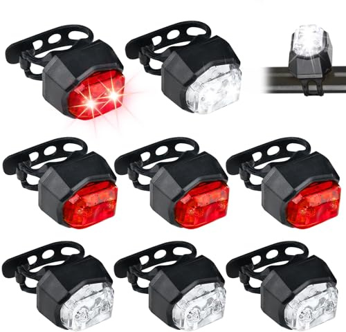 PORFOYO LED Kinderwagen Licht, 8 Stück Wasserdichte Kinderwagenlicht Set, Kinderwagenleuchten LED, 3 Leuchtmodi LEDLampe Beleuchtung für Kinderwagen, Jogger, Läufer & Outdoor