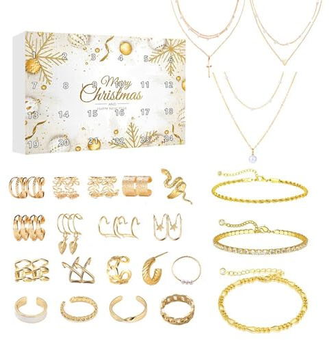 24 Teilig Charm Adventskalender 2025 Schmuck Adventskalender Anhänger Armband Für Weihnachten