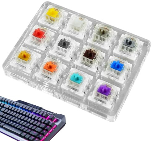 Tester per interruttori meccanici, 9 tasti, materiale ABS, 6 x 6 cm, strumento di prova meccanico Keycap, test chiave switch | gadget compatto in miniatura per appassionati fai da te collezionisti