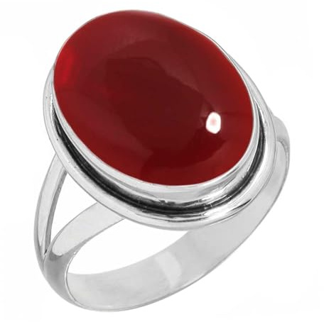 Handgefertigter 925 Sterling Silber plattierter Ring Massiver Natürlicher Edelstein Türkis, Karneol, Mondstein, Rosenquarz Ovaler Boho Schmuck Für Damen