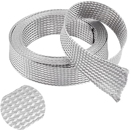 NBEADS 4 m/13 fot flätad ärmfläta, kabelskydd för kabelhylsa markrem 3 cm brett skalbart nätverksband för kabelskydd