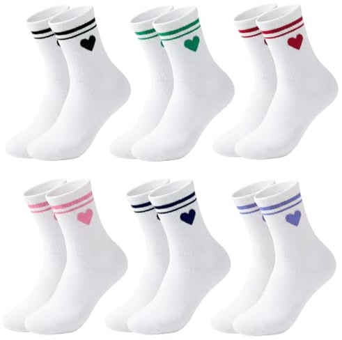 Briyat Chaussettes Femme Coton Mi-Mollet Douces Quotidien Toutes Saisons | Motifs Variees/35-42 Chaussettes Sport Femme Chaussettes Running Femme Tennis Bord Cotele Ecole Maison Baskets Loisirs