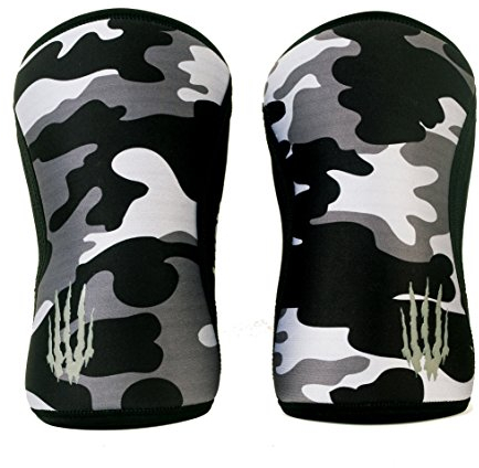 Bear KompleX Knee Sleeves (Sold AS A Pair of 2) Compression and Support for Weightlifting, Powerlifting and Weight training-5mm Neoprene Sleeve for Squats - Both Women & Men - by Black Camo 5mm XXL