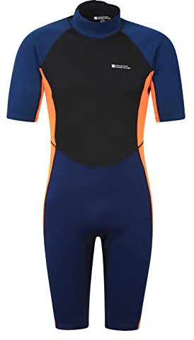 Mountain Warehouse Shorty Mens Wetsuit – 2.5mm Thickness, Neoprene Contour Fit One Piece Surf Suit - - Perfect for Spring Summer & Outdoors Orange S - M