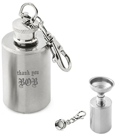 1 Piece Engraved Custom Keychain Hip Flask with Funnel by OnePlace Gifts
