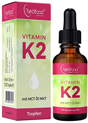 Vitamin K2 MK7 (Menachinon) 1.250 Tropfen (200µg pro Portion) in 50ml Flasche. Natives Olivenöl mit Menaquinon aus Fermentation >99% All-Trans. Hohe Bioverfügbarkeit, hochdosiert, vegan & made in DE.
