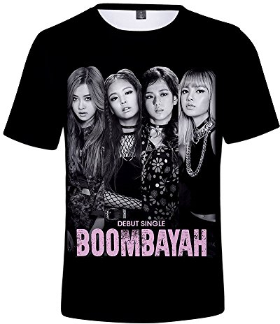Unisex Kpop Rundhals Kurzarm T-Shirt - Jisoo Lisa Rose Jennie Liebhaber Top Bluse