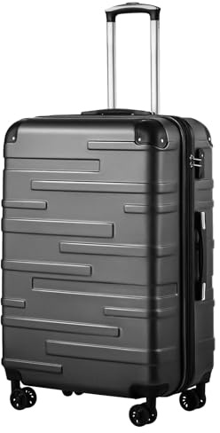 COOLIFE Hard Shell Suitcase with TSA Lock and 4 Spinner Wheels Lightweight Durable