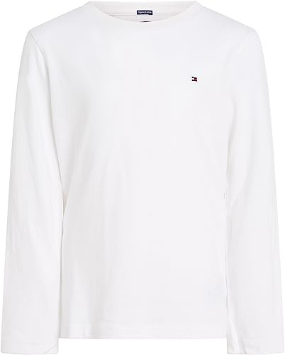 Tommy Hilfiger Jungen Langarmshirt Basic, Weiß (Bright White), 6 Jahre
