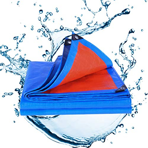 Lonas Impermeables Exterior 4X6, Resistente con Ojales Lonas, Peso Ligero Rip-Stop Lona Cubierta para Exteriores Y Uso En Camping, Naranja Azul,6x6ft/2x2m
