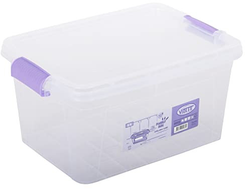 Jolie Max Mini 5 Litre Storage Box with Lid. Clear Stackable Organizing Container.