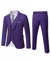 YND Ensemble de costume 3 pièces pour homme, coupe ajustée, 2 boutons, blazer solide, veste, gilet, pantalon et cravate, violet intense, M