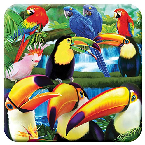 3D LiveLife Kork Matte - Tukanisches Paradies von Deluxebase. Linsenförmige-3D-Kork Vogel Untersetzer. rutschfeste Getränkematte mit Originalkunstwerk lizenziert vom bekannt Künstler Michael Searle