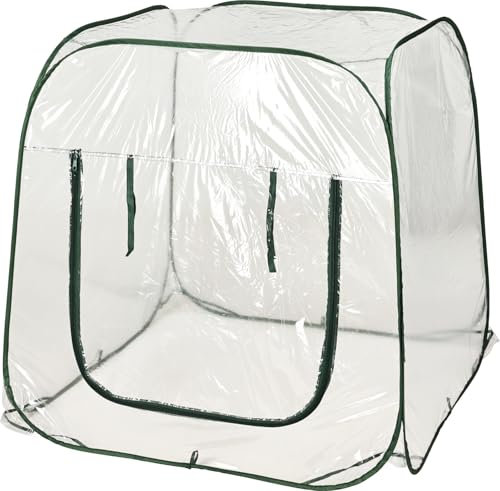 Pop Up Greenhouse with Poly Cover Garden Plant Protection Cloche Grow Tunnel