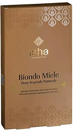ISHA cosmetics - Rubio miel - Tinte vegetal en polvo -probado dermatológicamente y al níquel < 1ppm-vegan-100 g.