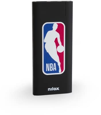 Nilox, Power Bank Black NBA, Power Bank con Dual input Micro USB e USB-C, Batteria da 5000 mAh, Ricarica in 3 Ore, Dimensioni 12x5x1 cm, Peso 100 gr