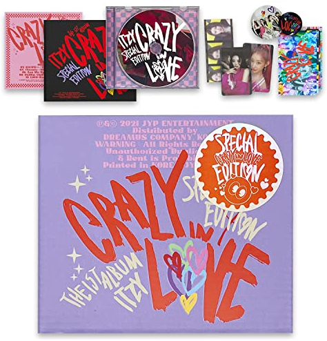 ITZY [ CRAZY IN LOVE ] Special Edition - (JEWELCASE VER.) Cover Sleeve + Photobook + CD-R & Jewel Case + Lyric Paper + Photo Card + Concept Film