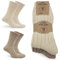 MOUNTREX Alpaka Socken, Wollsocken für Damen, Herren - Stricksocken - 2 Paar, Ecru/Beige (Dick - wie gestrickt), 39-42