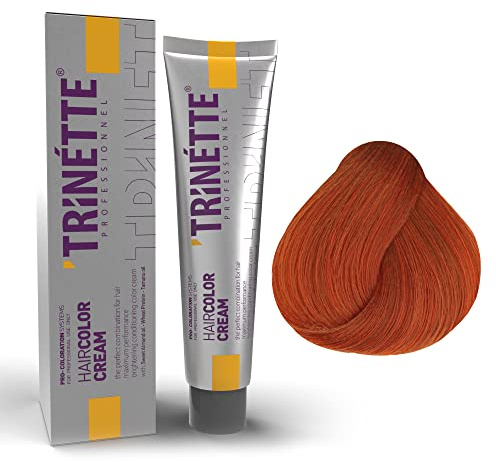 Trinette Profesional No 8.44 Rubio Claro Cobre Intenso Crema Colorante Permanente 100 ml – Cobre intenso; reflejos rojos brillantes; alta cobertura; calidad de salón duradera