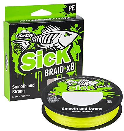 Berkley Sick Braid – 8-fach geflochtene Angelschnur, super glattes 8-fach Multifaden PE Raubfischgeflecht, Angelschnüre 150-300 m zum Süßwasser- oder Salzwasser-Meeresangeln