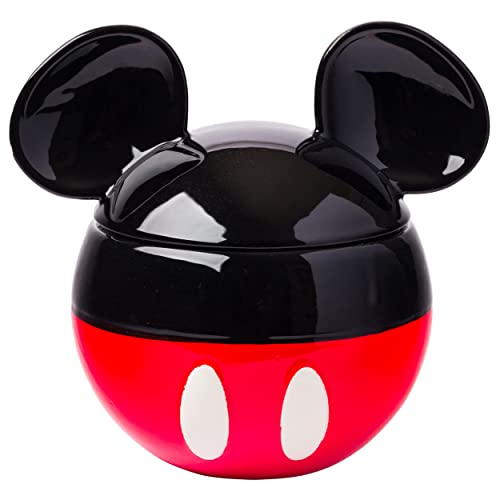 Silver Buffalo Disney Mickey Mouse Icon Sculpted 3D Hand Painted Ceramic Snack Cookie Jar (Small)