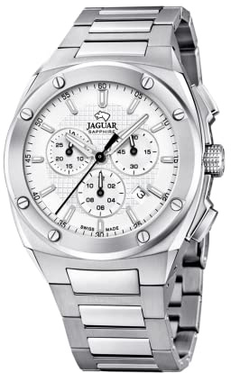 JAGUAR Herrenuhr Edelstahl 316L Silber - Chronograph Quarz, Datum, Saphirglas - Wasserdicht 5 ATM - J805/A Executive