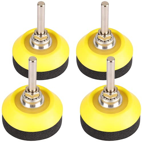 STEBRUAM Almohadillas de discos de lijado de 2 pulgadas, almohadilla de suave para discos de lijado, soporte de taladro de vástago de 1/4 pulgadas(4 piezas)
