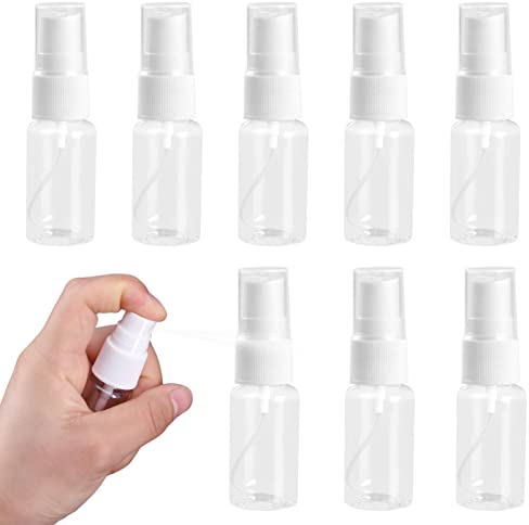 8 Stück Transparente Sprühflasche Kunststoff, Tragbares Reiseflaschen Set Zerstäuber Sprayflasche Leer Plastik Sprühflasche Klein Sprayflasche Atomisers Nachfüllbare Sprühflasche Feiner Nebel ( 10ml )