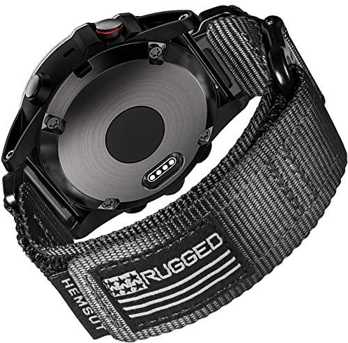 Armband für Garmin,Uhrenarmband Kompatibel mit Garmin superrobustes Nylon-Sportarmband für fēnix/Forerunner/Vivoactive/Approach/MARQ/quatix/D2 Series robustes Ersatzband für Männer