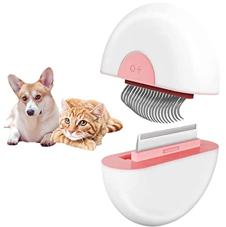WUBAYI 2-in-1 Bürste für Hunde und Katzen, tragbar, für Hunde, Katzen, Reinigung und Massage, Kamm, Hunde, Haarentfernung, waschbare Bürste für Haustiere, um Verknotungen, Schmutz, Haare zu entfernen