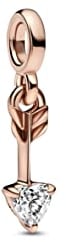 PANDORA ME Pfeil der Liebe Mini-Dangle aus Sterlingsilber mit Zirkonia in der Farbe Roségold, Kompatibel mit PANDORA ME Armbänder, 782466C01